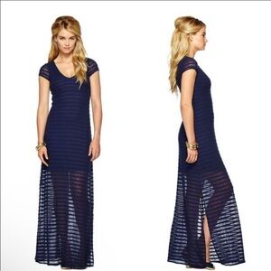 NWT Lilly Pulitzer Vienna Maxi Dress in True Navy Blue Pier Stripe XS